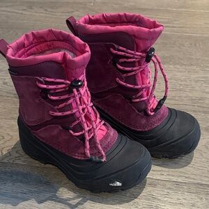 NORTHFACE kids size 13 Pink and Black Winter Boots